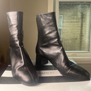 Aquazurra black zip up booties SIZE 39.5